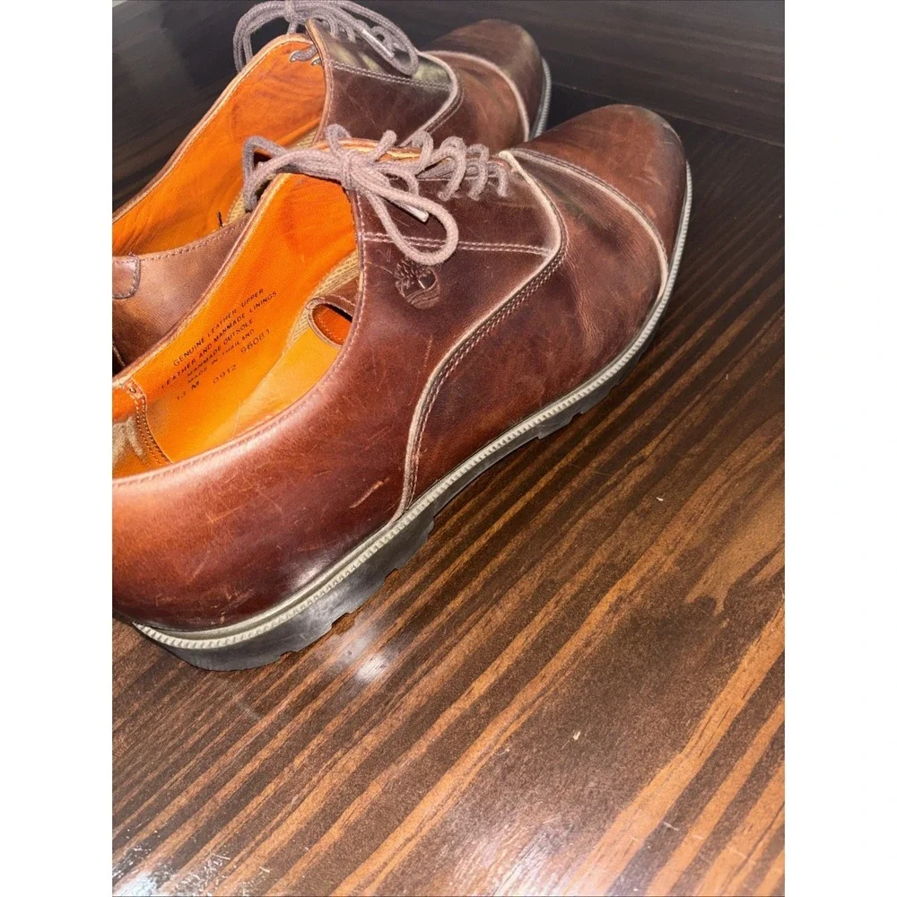 🔥 Timberland • Men Sz 13 M • Brown Cap-Toe Waterproof Oxford Shoe • 93066